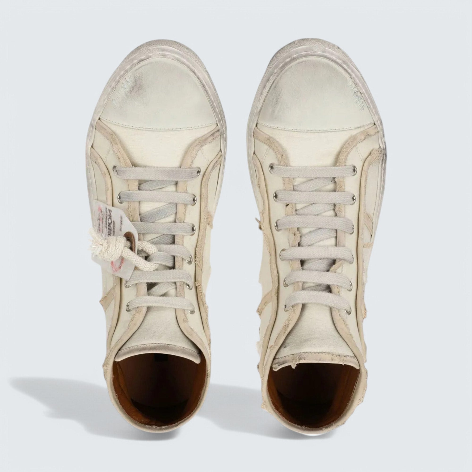 D&G Lace-Up Mid-Top Sneakers 'Light Beige'