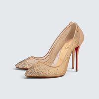 Follies Strass - 100 mm Pumps - Mesh, suede calf and strass