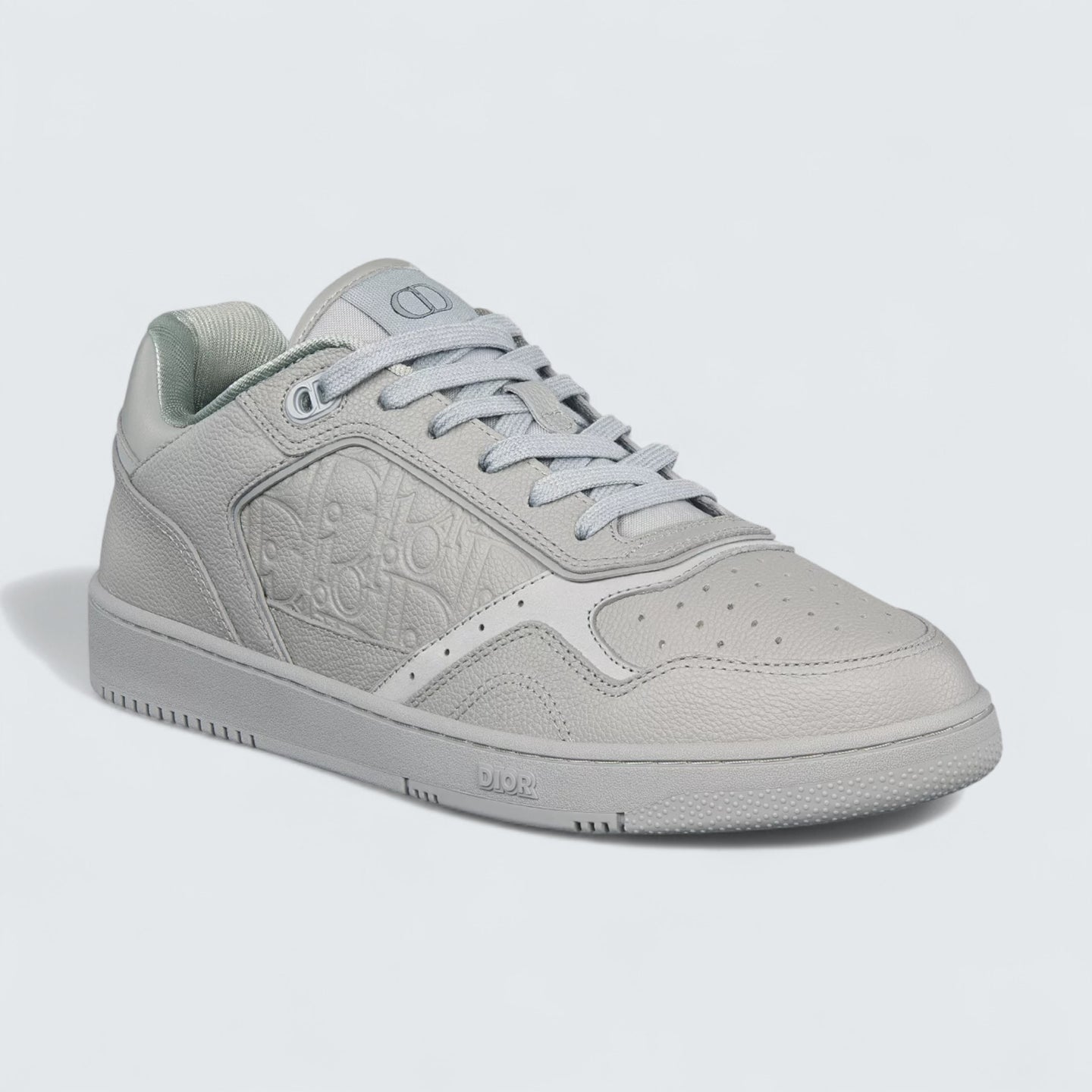 B27 Uptown Low-Top Sneaker ’Gray Grained Calfskin and Gray Dior Gravity Leather’