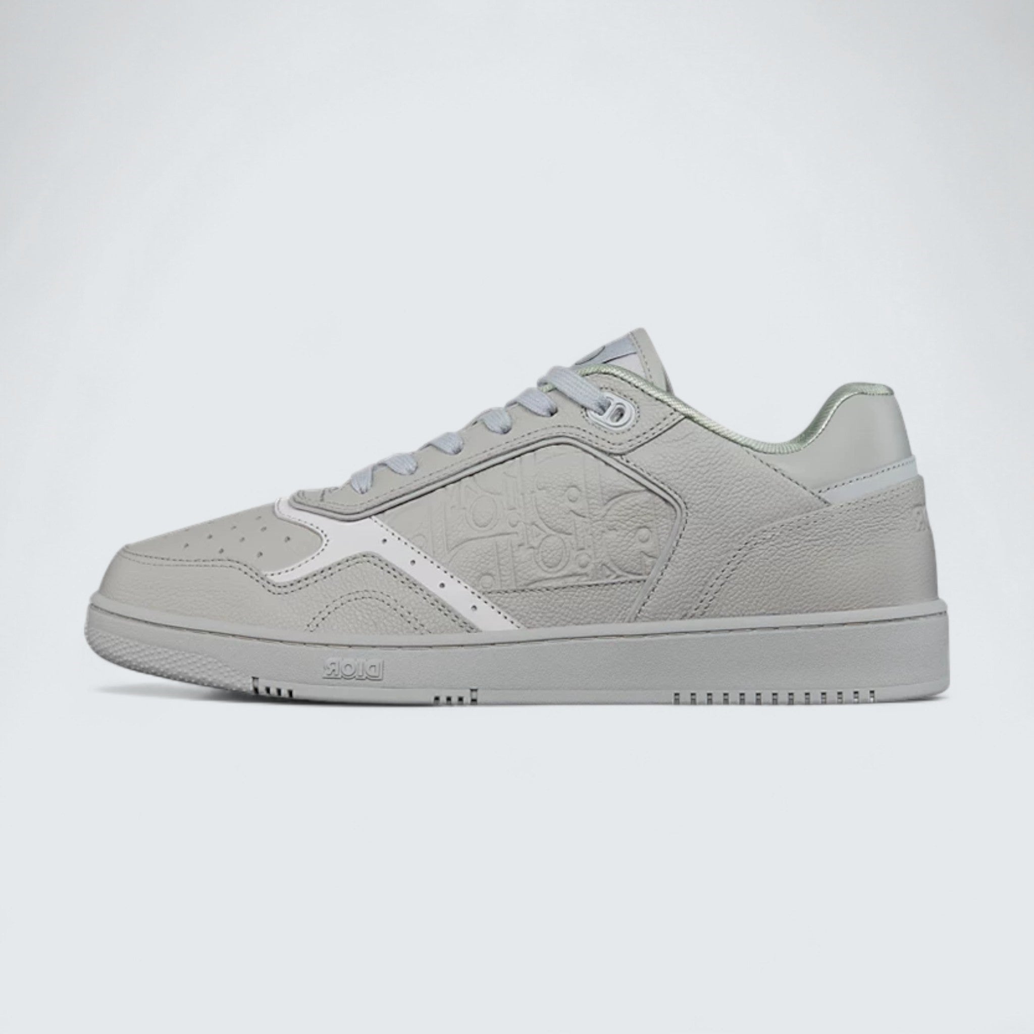 B27 Uptown Low-Top Sneaker ’Gray Grained Calfskin and Gray Dior Gravity Leather’