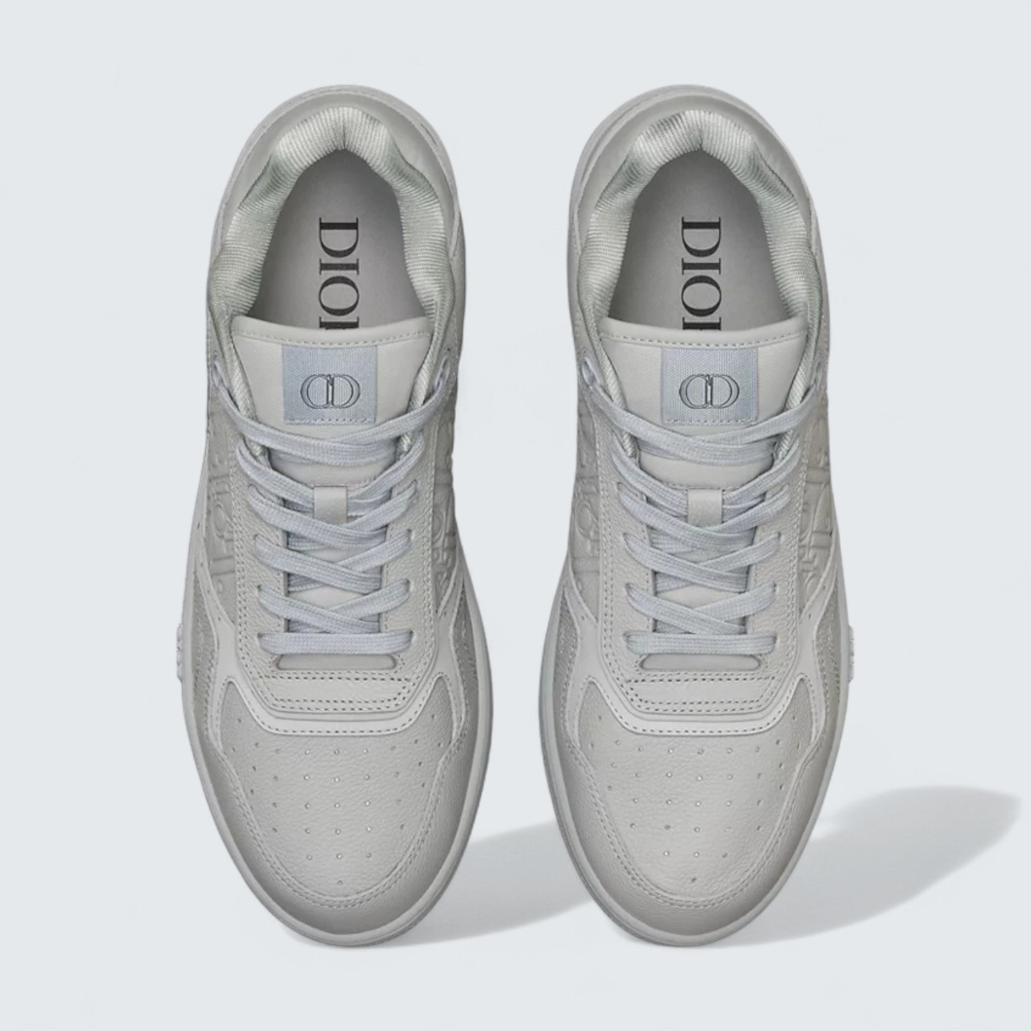 B27 Uptown Low-Top Sneaker ’Gray Grained Calfskin and Gray Dior Gravity Leather’