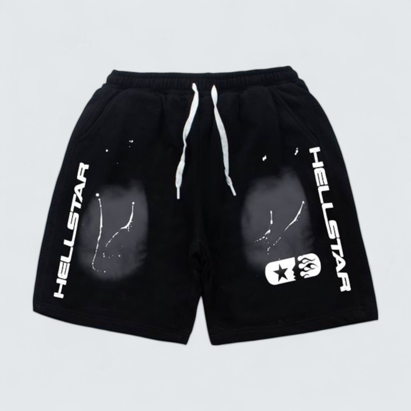 Vertical Logo Splatter Shorts