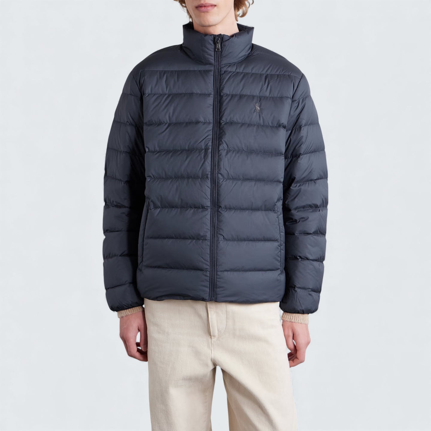 Logo Embroidered Quilted Shell Down Jacket