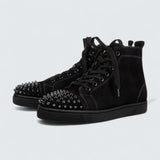 Lou Spikes Suede Black High-top Sneaker