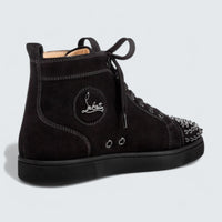 Lou Spikes Suede Black High-top Sneaker