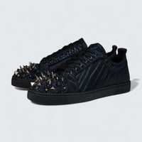 Louis Junior P Pik Pik Strass Suede Jacquard and Spikes Black