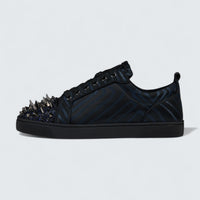 Louis Junior P Pik Pik Strass Suede Jacquard and Spikes Black