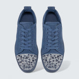 Louis Junior P Pik Pik Strass Veau Velours Spikes and Strass Denim