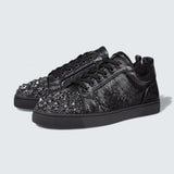 Louis Junior P Strass Eternity 'Star' Laminated Calf Leather and Spikes