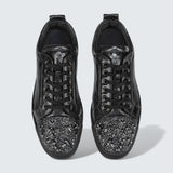 Louis Junior P Strass Eternity 'Star' Laminated Calf Leather and Spikes