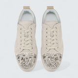 Louis Junior P Strass Eternity Veau Velours Albatre