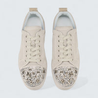 Louis Junior P Strass Eternity Veau Velours Albatre