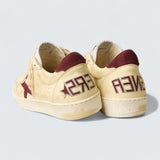 Ball Star 'Beige Nappa with Burgundy Mesh Star and Heel Tab'