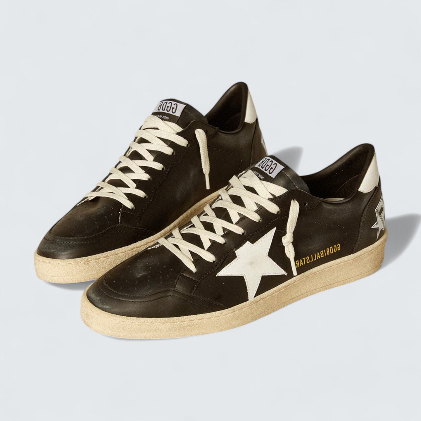 Ball Star 'Black Nappa with White Leather Star and Heel Tab'
