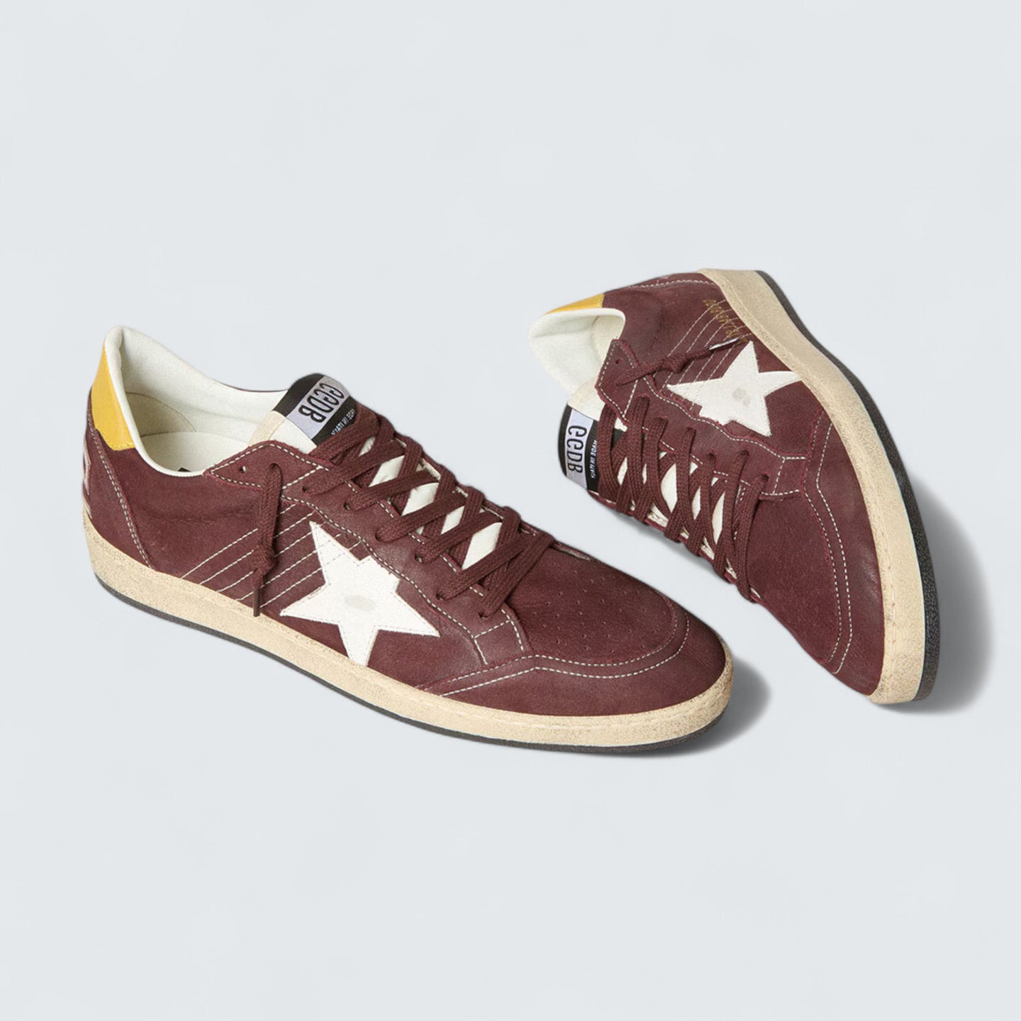 Ball Star 'Chocolate Nubuck with White Leather Star and Honey-Colored Leather Heel Tab'