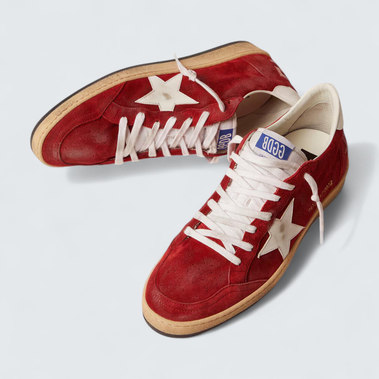 Ball Star 'Dark Red Suede with White Leather Star and Heel Tab'