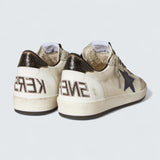 Ball Star 'Off-White Nappa Leather with Navy Blue Leather Star and Black Metallic Leather Heel Tab'