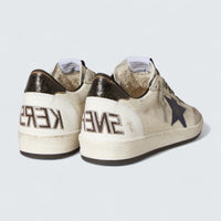 Ball Star 'Off-White Nappa Leather with Navy Blue Leather Star and Black Metallic Leather Heel Tab'