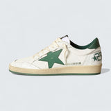 Ball Star 'White Nappa Leather with Green Leather Star and Heel Tab'