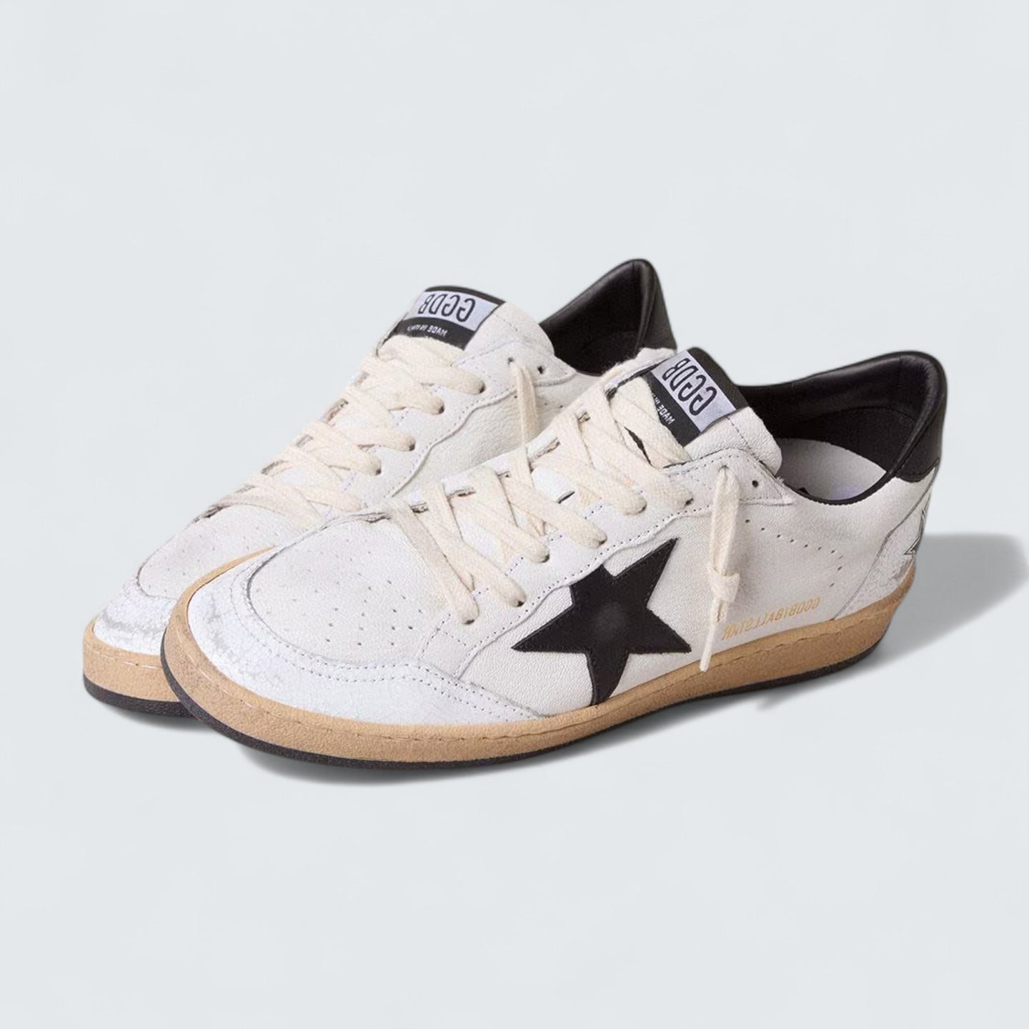 Ball Star 'White Nappa Leather with Black Leather Star and Heel Tab'
