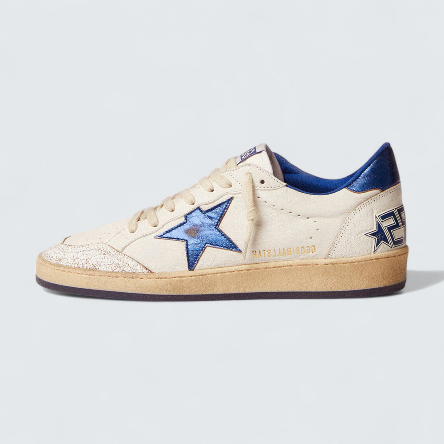 Ball Star 'White Nappa Leather with Light Blue Laminated Leather Star and Heel Tab'