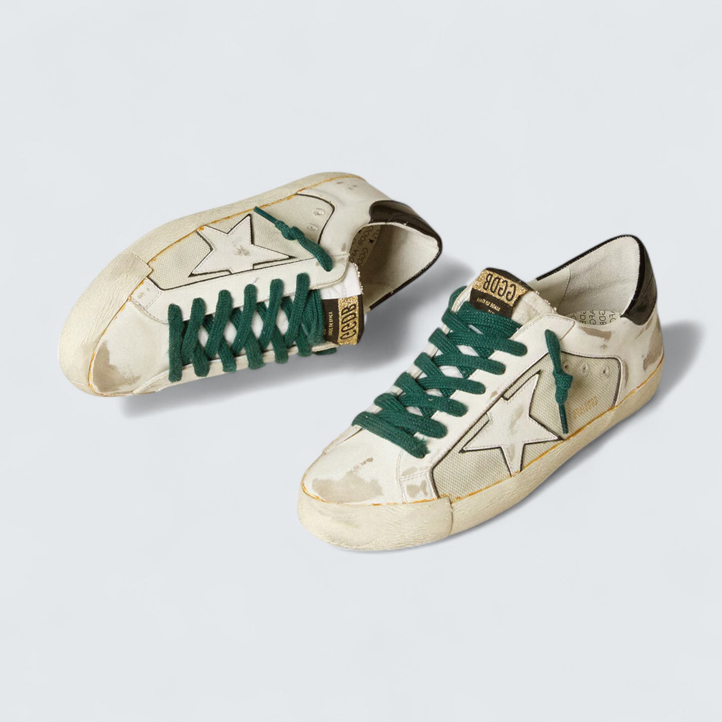 Super-Star 'White Leather & Black Heel Tab'