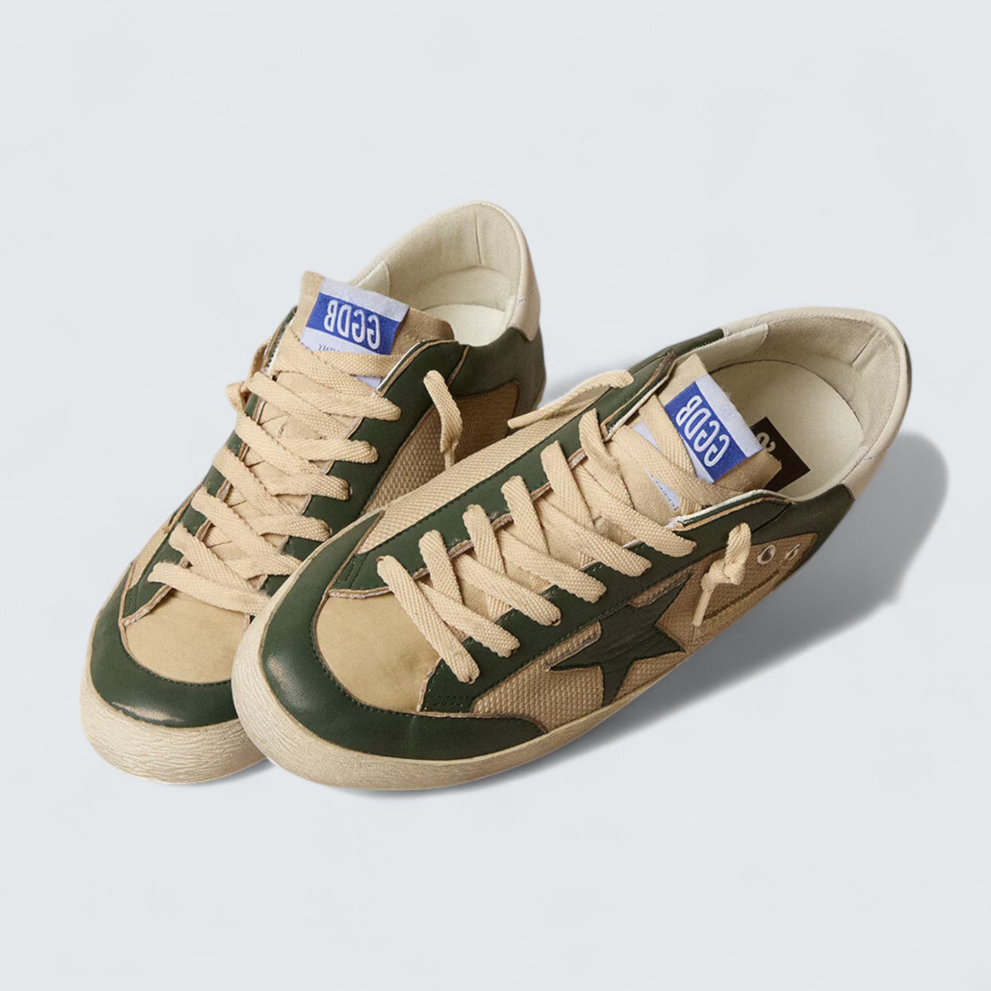 Super-Star 'Cream Mesh & Green Nappa'