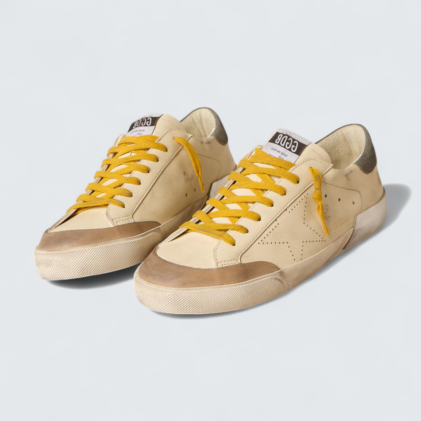 Super-Star 'Perforated Star & Grey Suede Heel'