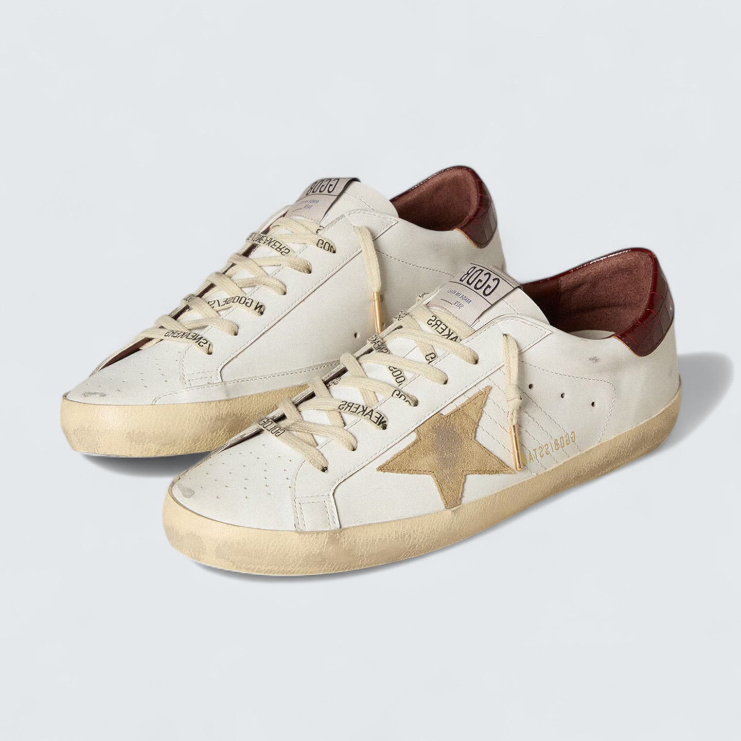 Super-Star 'Sand Suede Star & Red Croc Heel'