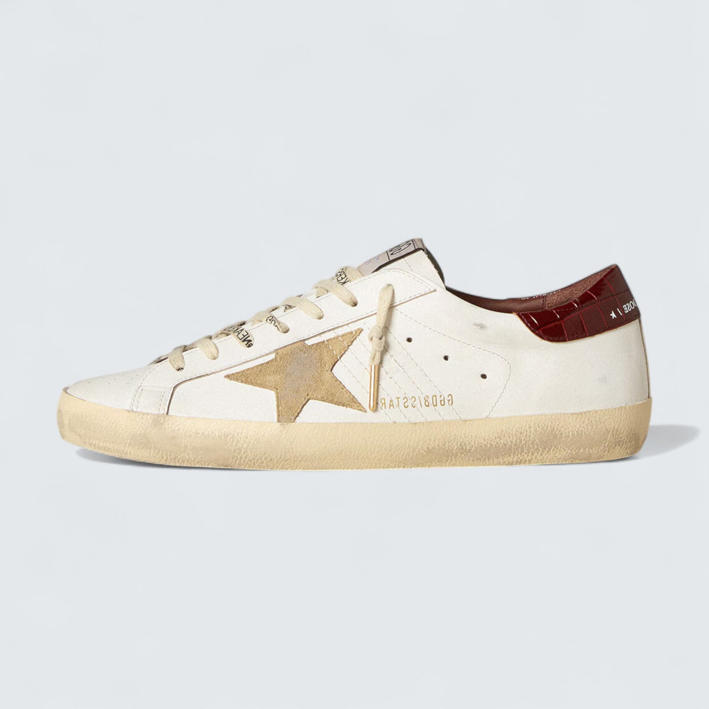 Super-Star 'Sand Suede Star & Red Croc Heel'