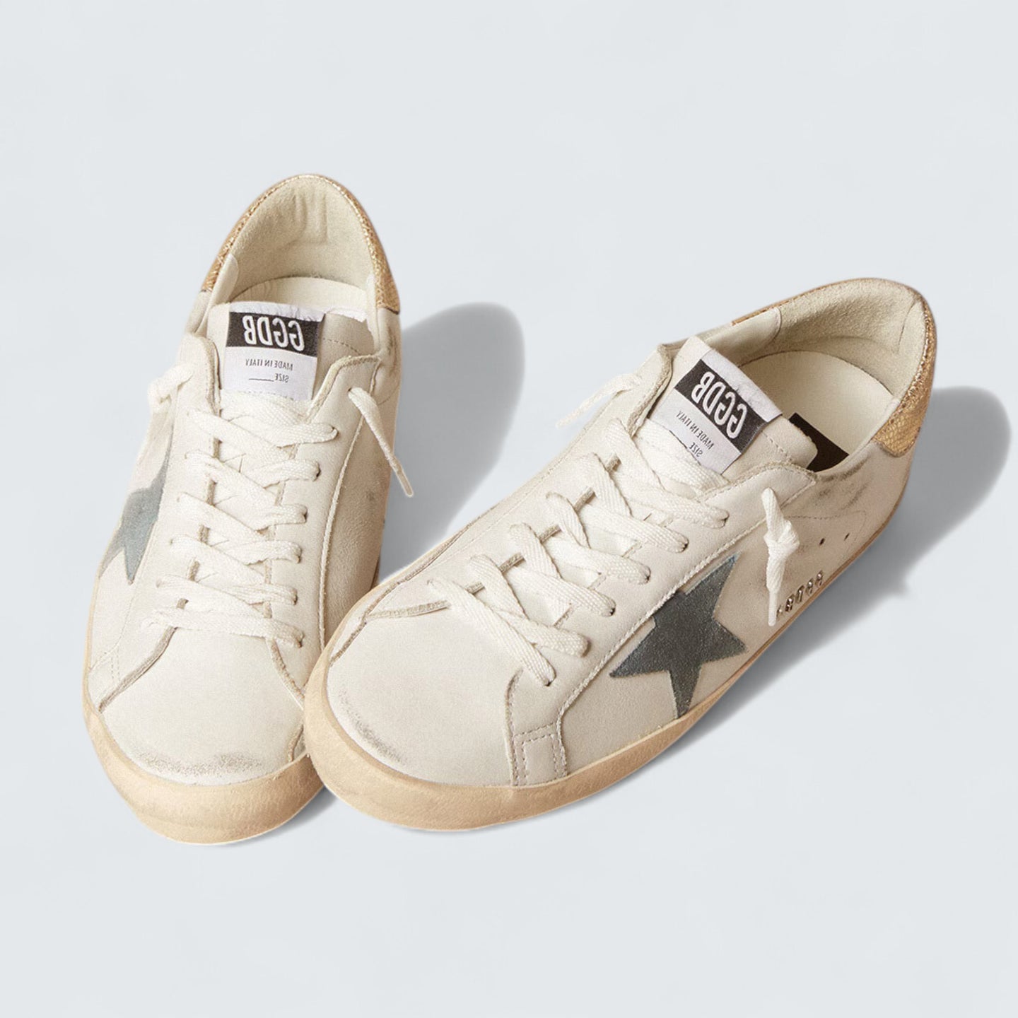 Super-Star 'Suede Star & Platinum Snake Heel'
