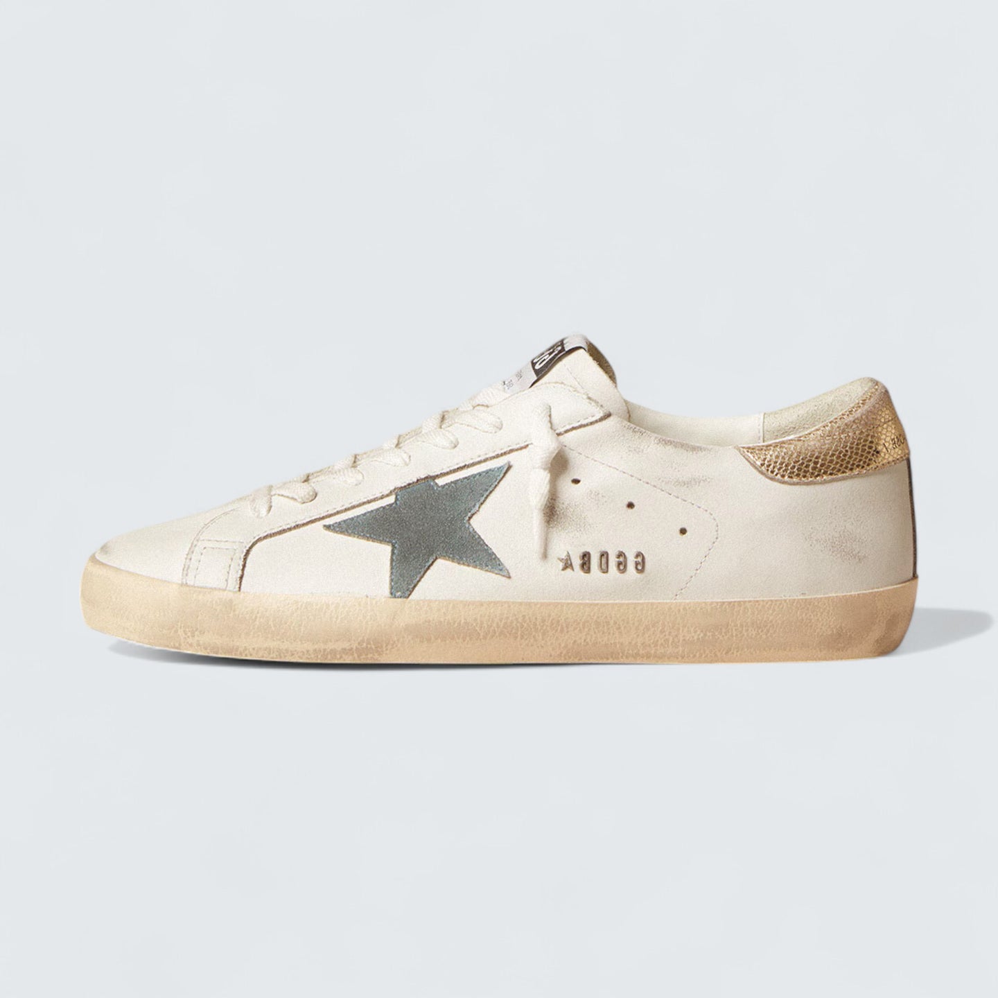 Super-Star 'Suede Star & Platinum Snake Heel'