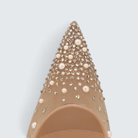 Miss Z Degrastrass Perla - 100 mm Pumps - Mesh, nappa leather, strass and pearls