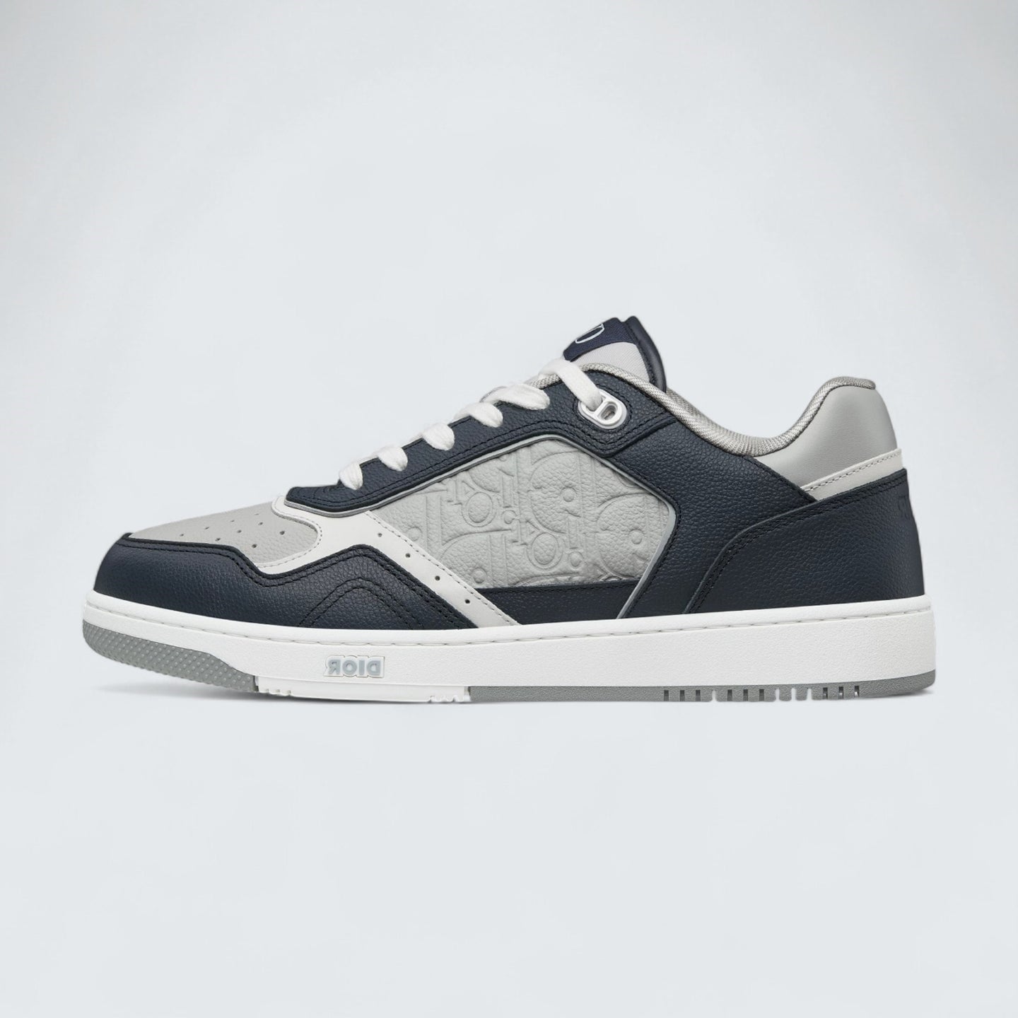 B27 Uptown Low-Top Sneaker ’Navy Blue, Dior Gray and White Grained Calfskin with Dior Gray Dior Gravity Leather’