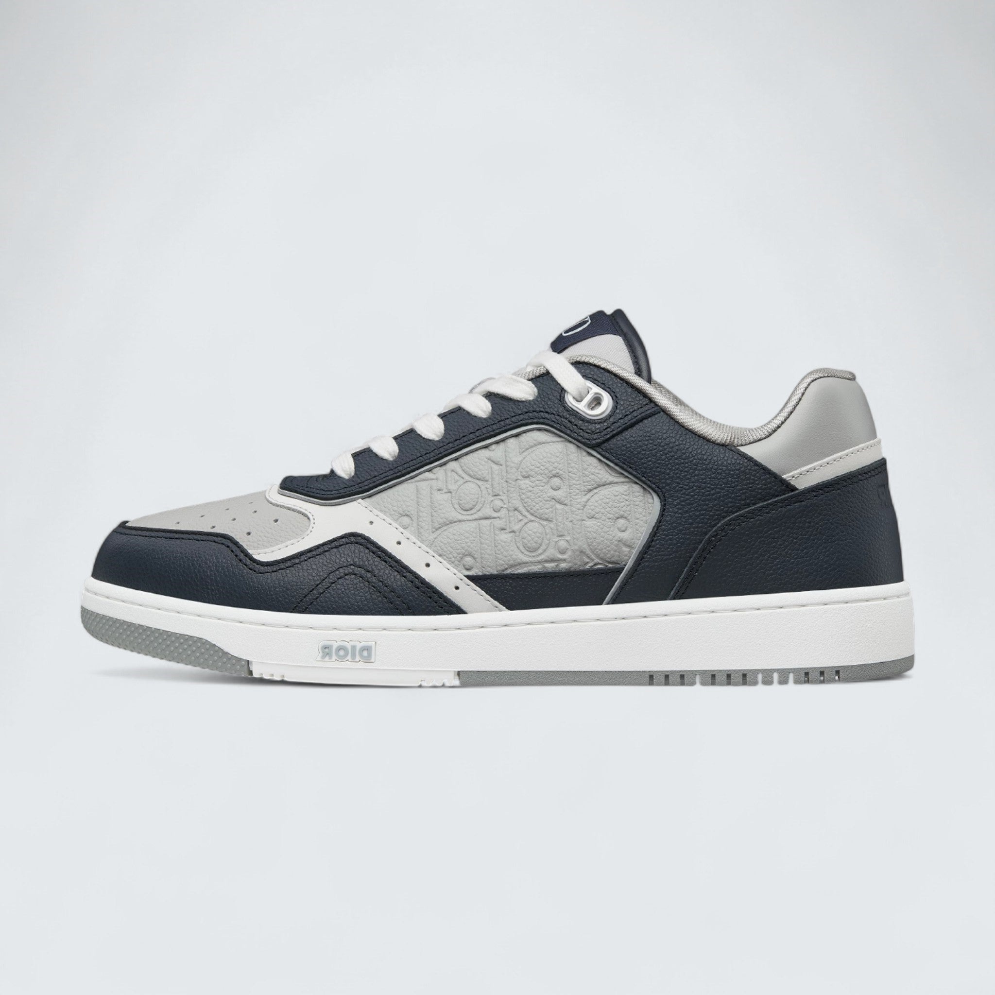 B27 Uptown Low-Top Sneaker ’Navy Blue, Dior Gray and White Grained Calfskin with Dior Gray Dior Gravity Leather’