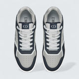 B27 Uptown Low-Top Sneaker ’Navy Blue, Dior Gray and White Grained Calfskin with Dior Gray Dior Gravity Leather’