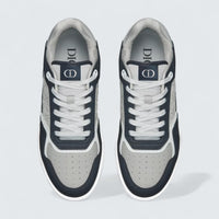 B27 Uptown Low-Top Sneaker ’Navy Blue, Dior Gray and White Grained Calfskin with Dior Gray Dior Gravity Leather’