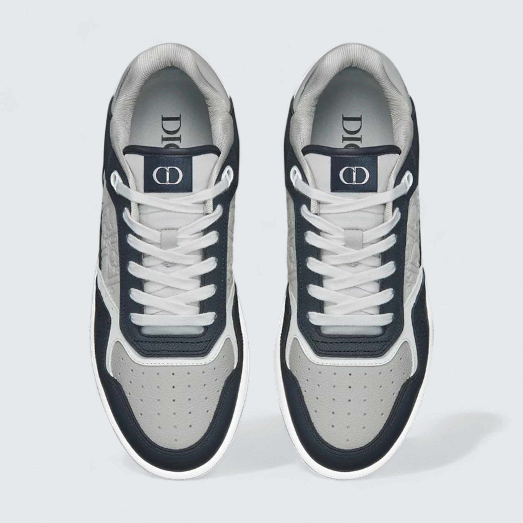 B27 Uptown Low-Top Sneaker ’Navy Blue, Dior Gray and White Grained Calfskin with Dior Gray Dior Gravity Leather’