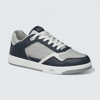 B27 Uptown Low-Top Sneaker ’Navy Blue, Dior Gray and White Grained Calfskin with Dior Gray Dior Gravity Leather’