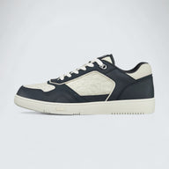 B27 Uptown Low-Top Sneaker ’Navy Blue and White Grained Calfskin with White Dior Gravity Leather’