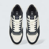 B27 Uptown Low-Top Sneaker ’Navy Blue and White Grained Calfskin with White Dior Gravity Leather’