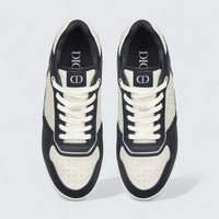 B27 Uptown Low-Top Sneaker ’Navy Blue and White Grained Calfskin with White Dior Gravity Leather’