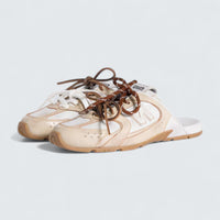 x New Balance 530 SL Deco Calf Leather Mules 'Travertine Gray/White'