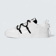 D&G Portofino Sneakers in Calfskin and Patent Leather 'White'