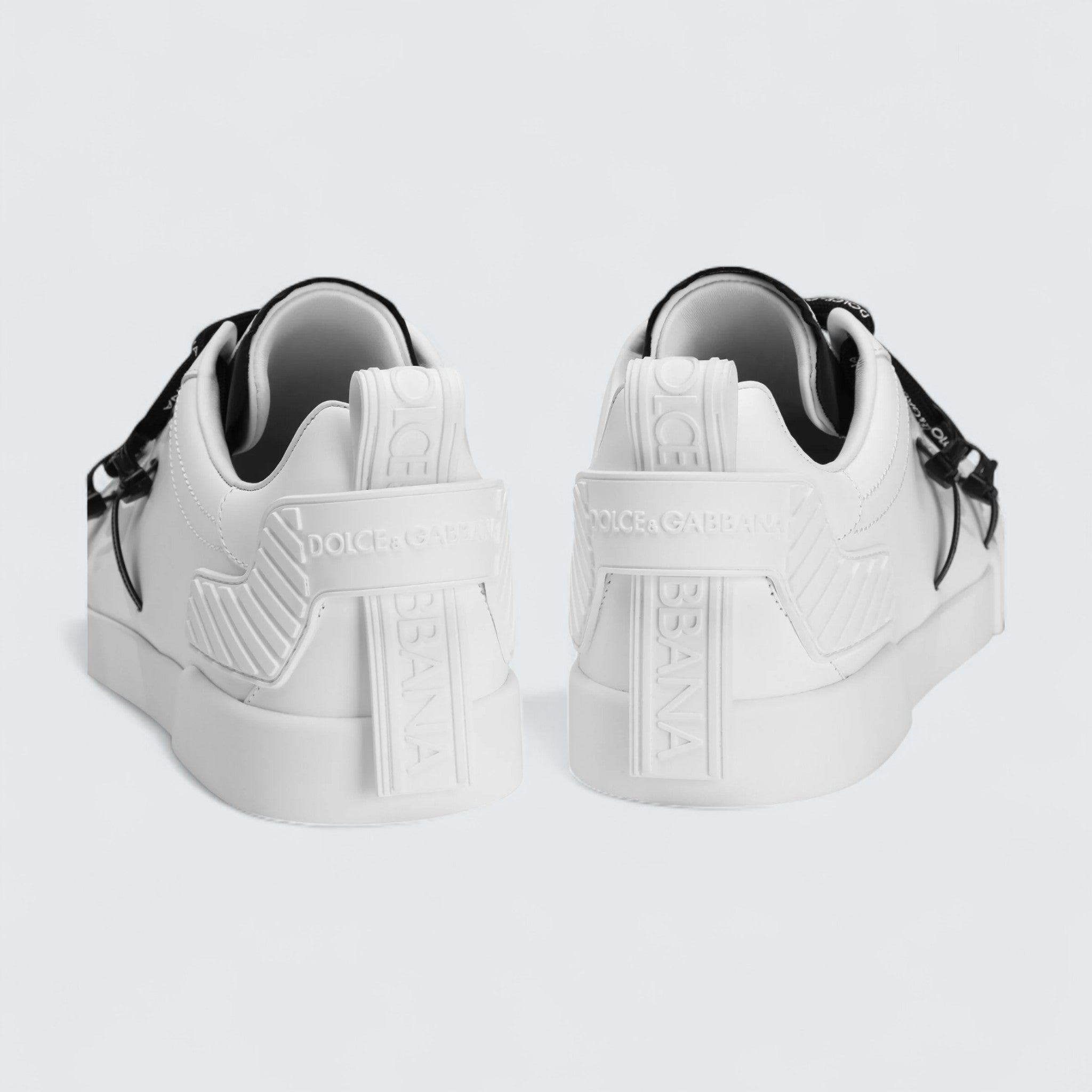 D&G Portofino Sneakers in Calfskin and Patent Leather 'White'