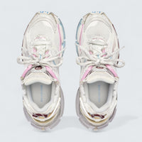 Runner Gradient Sneaker in White, Brown, Blue, Pink and Grey Mesh, Polyurethane and Polyester
