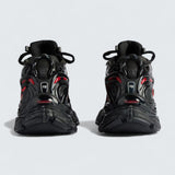 Runner Graffiti Sneaker in Black and Red Mesh and Nylon