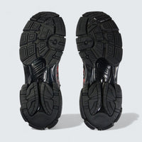 Runner Graffiti Sneaker in Black and Red Mesh and Nylon