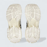 Runner Graffiti Sneaker in White and Black Mesh and Nylon
