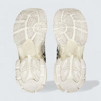 Runner Graffiti Sneaker in White and Black Mesh and Nylon